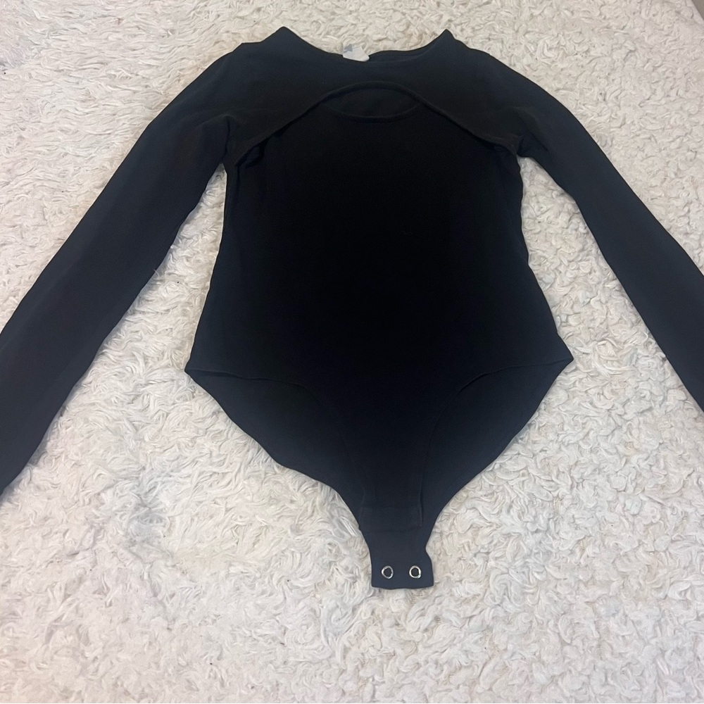 Kids Long-Sleeve Black One-Piece Bodysuit
